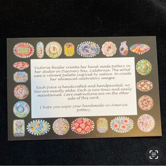 Handmade Ceramic Oval Serving Tray “Pink Flower 12”x8”x2”Original Design - Picture 7 of 9